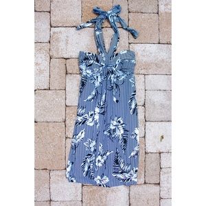 SOMA Black and white print halter dress